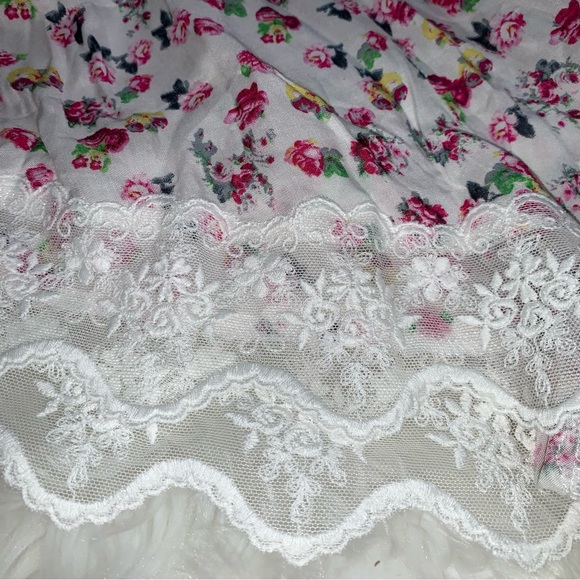 NWOT Free People Floral Shorts With Scalloped Hem Lace - Picture 4 of 10